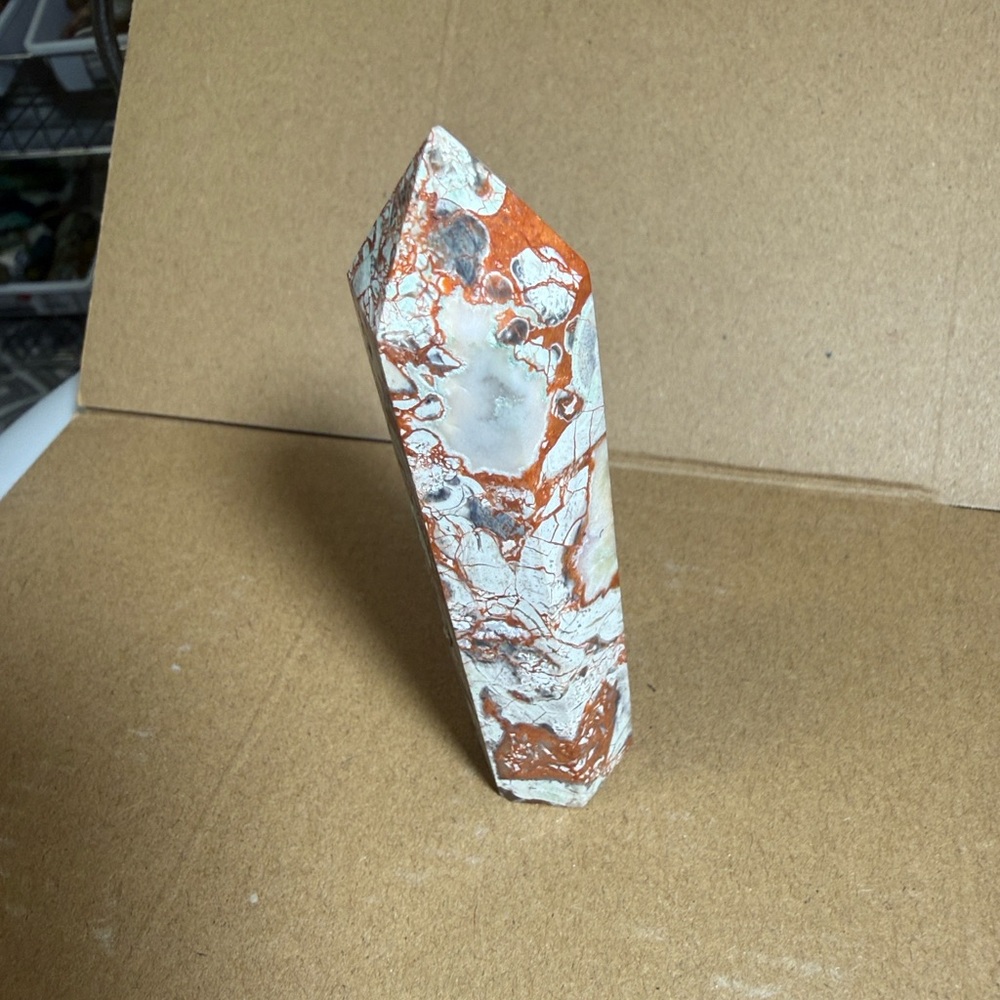 Brecciated jasper is from Madagascar 4”x1/2”